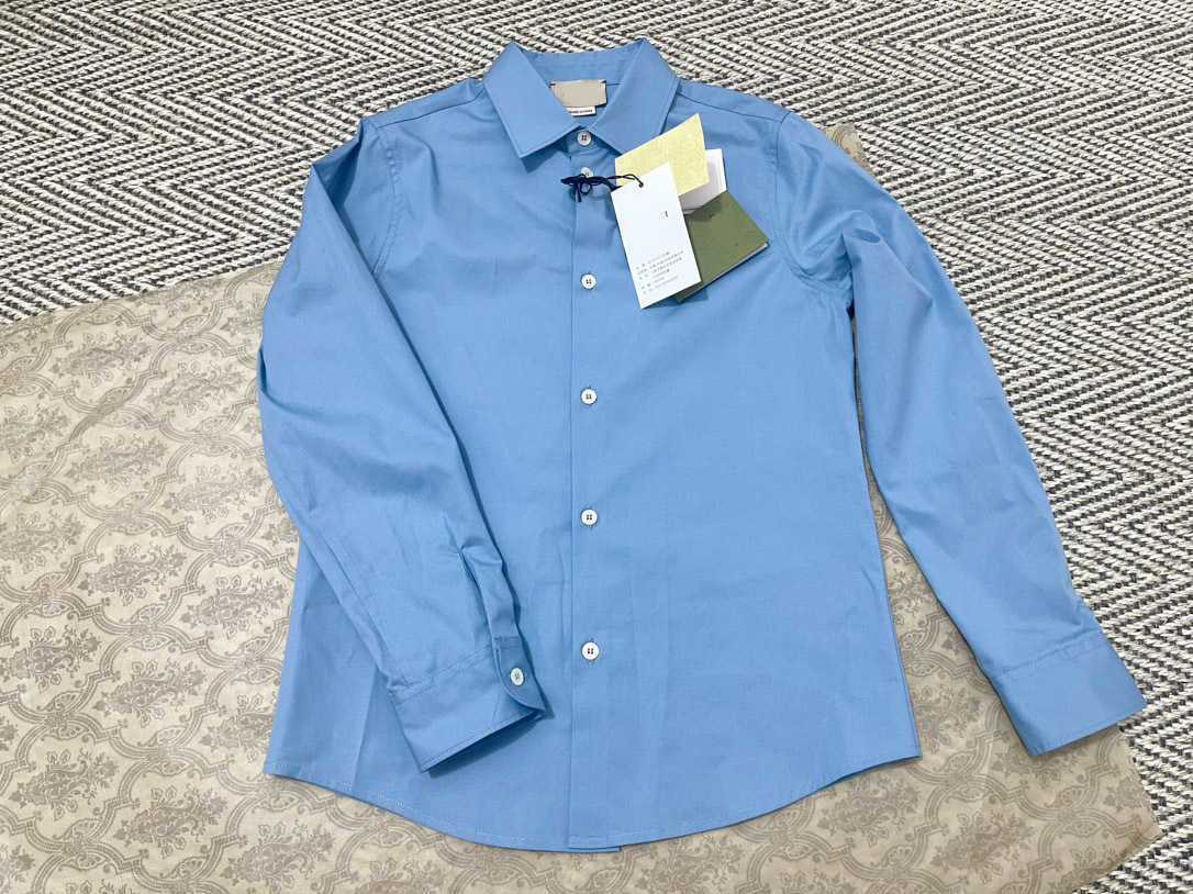 designer Kids Clothing Summer Baby Shirt Back striped logo print Blouses Size 100-160 CM Fashion children shirt Aug09-image-894188960