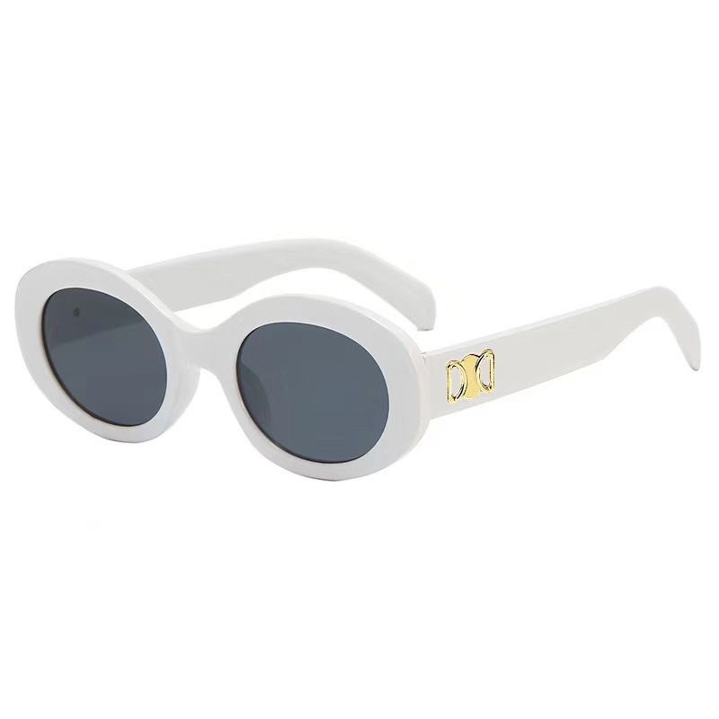 Mens Designer Rectangle Sunglasses Women Round Frame Polarized UV400 Polaroid White Luxury Eyewear Unisex Fashion Classic Travel Beach Island Sun-image-899119475