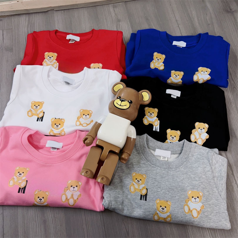 Family alike girls boys print cute bear cartoon long sleeve tshirt Mother and Kids sweatshirt tops Fashion girl boy jumper tshirts tees Children-image-894343209