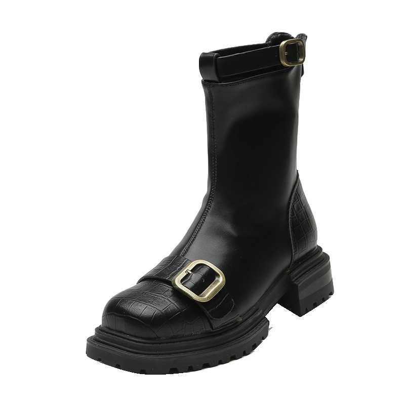 Gold Bian white thick black bottom shoes female age season thick bottom torre shoes fashion PU leather ms platform sneakers-image-894284913