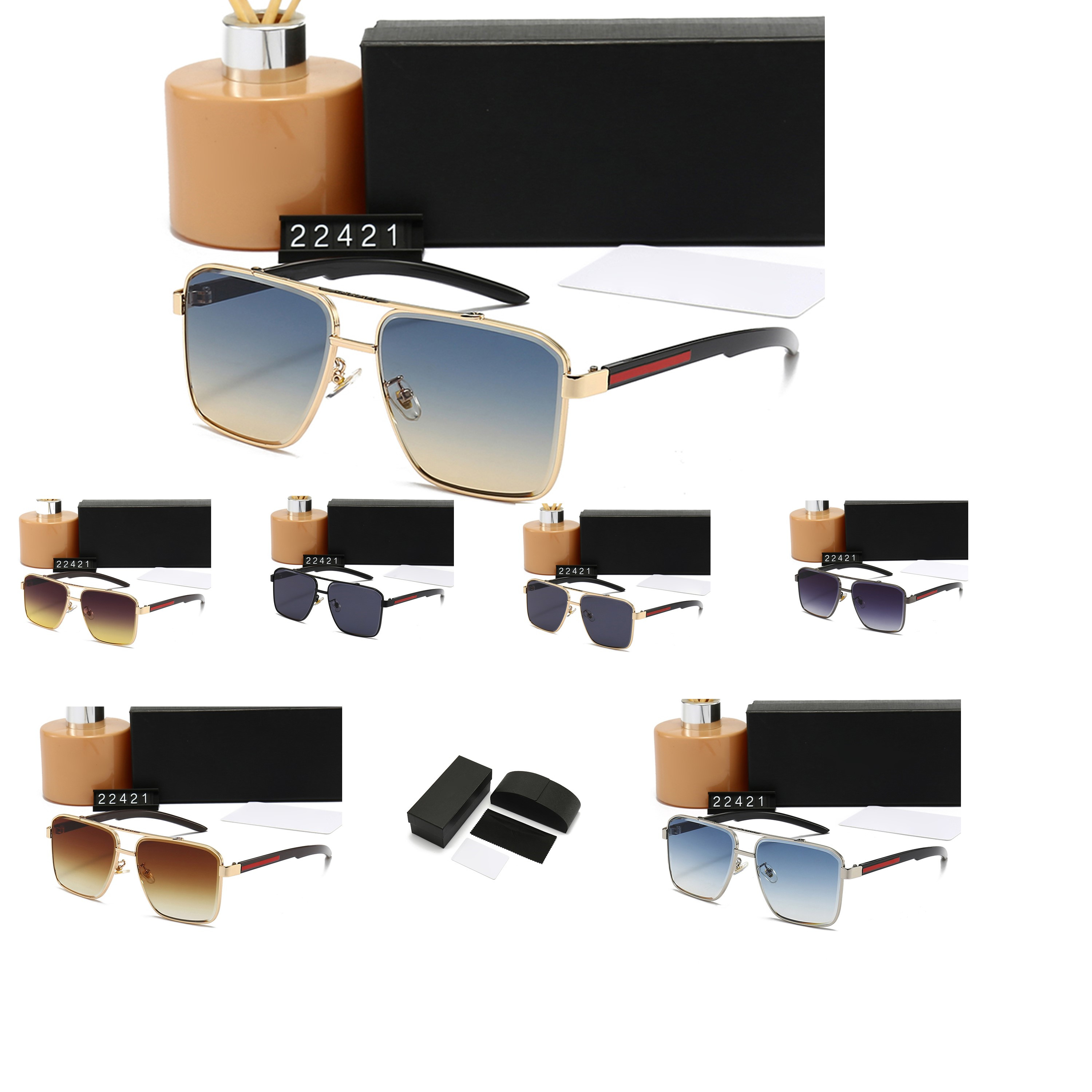 Mens designer Sunglasses fashionable Linea Rossa Eyewear Glasses UV400 Womens Fashion goggles frog mirror with box-image-894304066