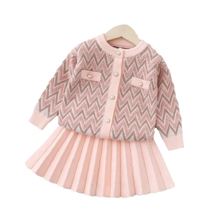 Cute Baby Girls Clothing Sets Spring Autumn Kids Princess Knitted Outfits Children Two Pieces Set Girl Suit 2-7 Years L260920JZ1R