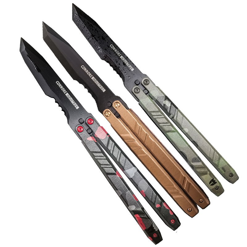 Good price! JL-03AB tactical free-swinging knife 420 blade Cast steel handle hollowed out pocket camping combat knifes BM42 Kni-image-894318130