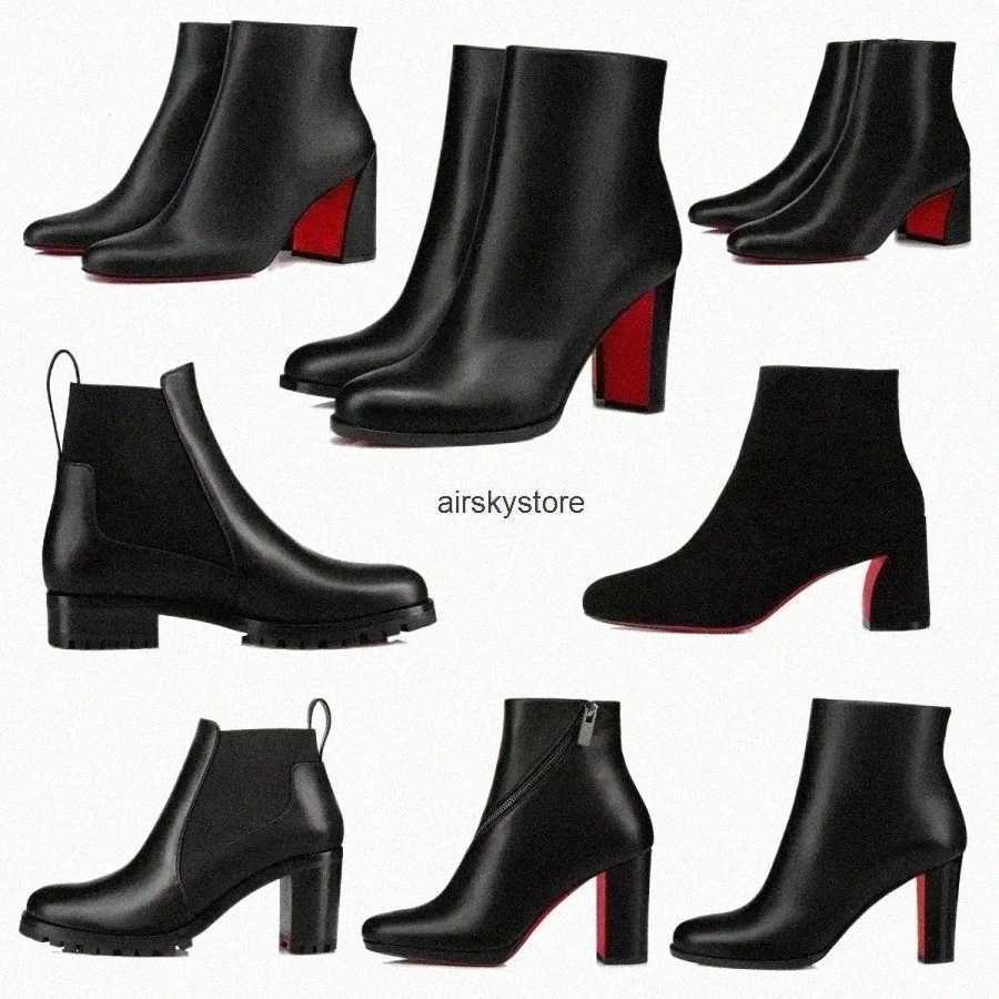 Bottes rouges Chaussures à la mode Femme Femmes Bouesttes courtes Habille aux talons de botte de la cheville