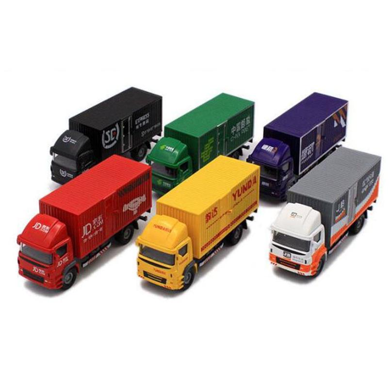 160 scale toy car metal alloy commerical vehicle express fedex van diecasts cargo truck model toys f children collection lj200930