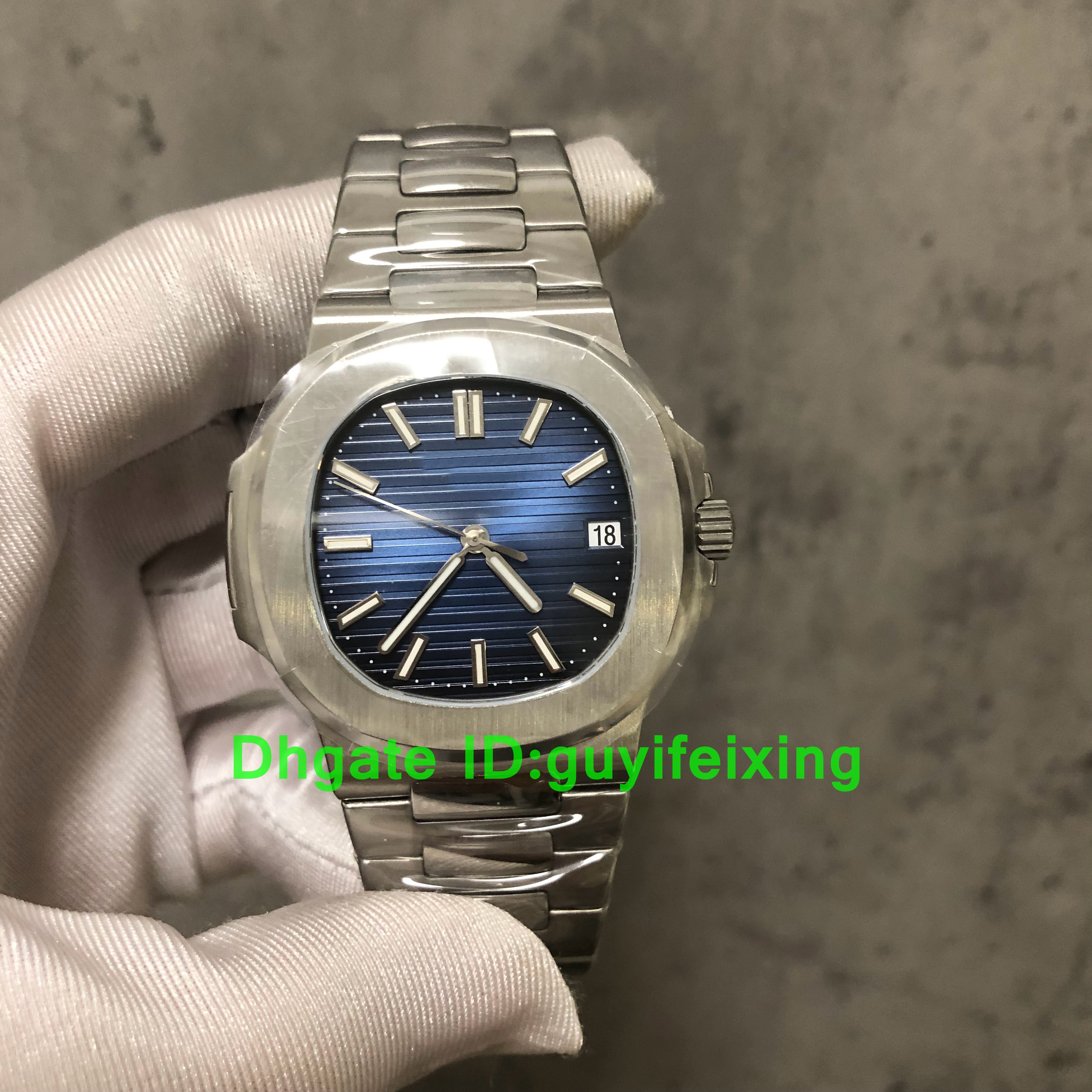 Ultrathin luxury Watch Mens 324 Automatic Movement thickness 8.6mm Blue Dial Full Steel Classic 5711/1A 5811 Watches Transparent Back Steel Brace-image-894376170