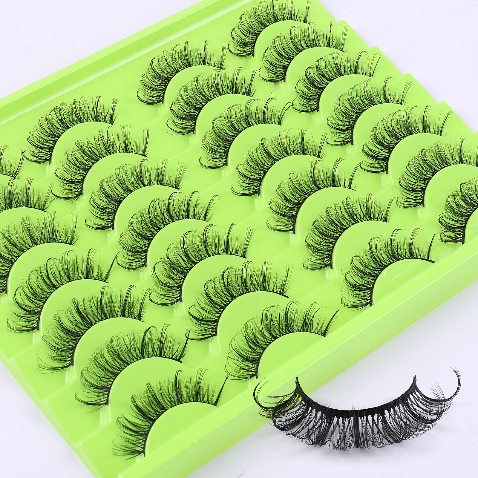 Handmade Reusable Fluffy False Eyelashes Wispy Soft Thick Natural Mink Lashes Extensions Full Strip Lash Messy Crisscross DHL-image-894769591