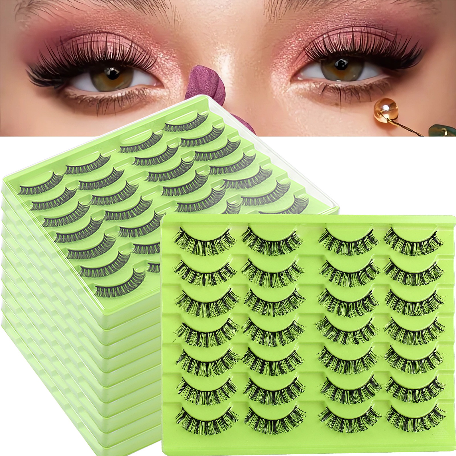 Thick Natural Mink False Eyelashes Extensions Fluffy Wispy Handmade Reusable Multilayer 3D Fake Lashes Full Strip Lash DHL-image-411946064