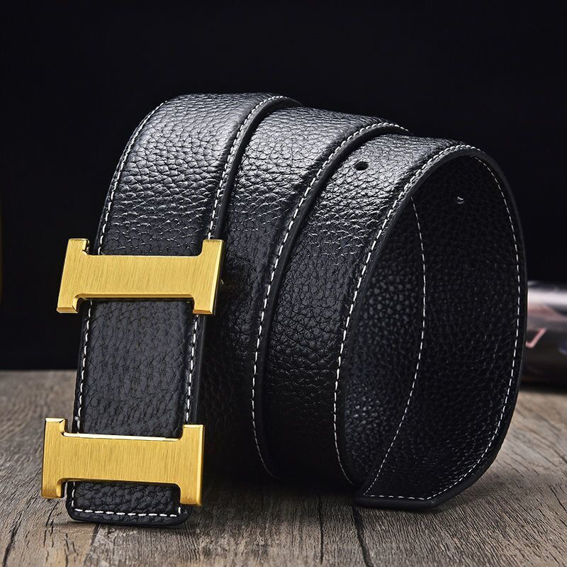 brown waist 2023 belt mirror quality luxury h belts vintage Fashion business belt for woman designer buckle Width 3.8cm Mens Genuine Leather letters