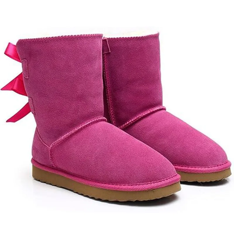 designer boots australia slippers tasman womens platform winter booties girl classic snow boot ankle short bow mini fur black chestnut pink Bowtie s