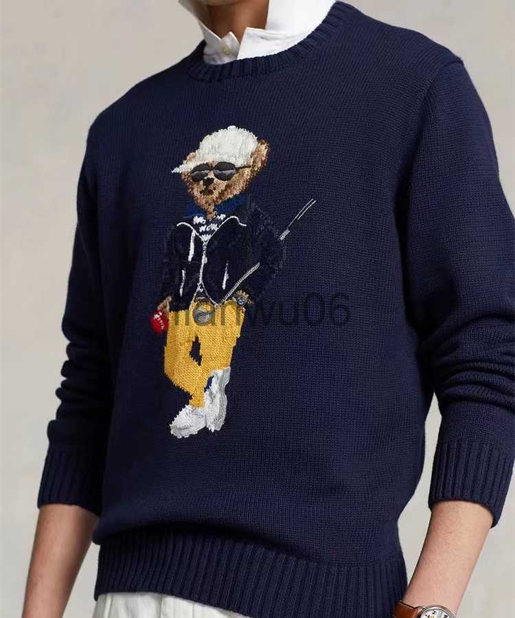 Men's Sweaters 2023 New Autumn Winter Men's Wool Sweater Fashion Knitted Jumper Top Men Cotton Bear Sweaters Homme Pullovers L260527-image-895145787