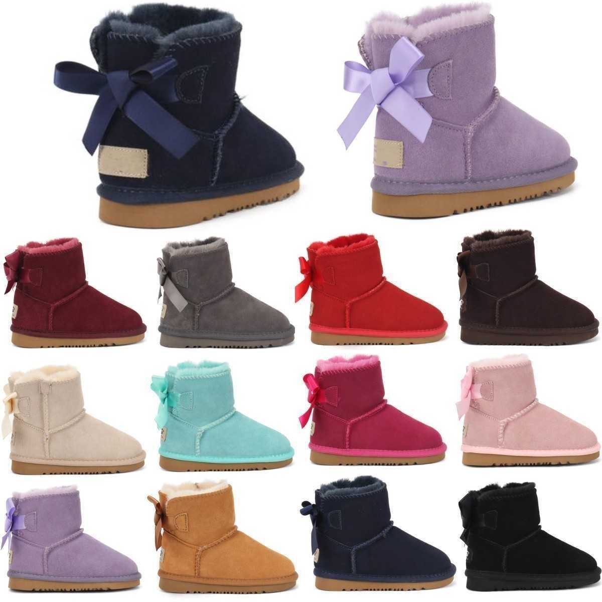 Designer Boots Australia Classic Kids ug Boots Girls Toddler Shoes Winter Snow ugglies Sneakers Designer Boot Youth Chestnut Rock Rose Grey Black-image-895081699
