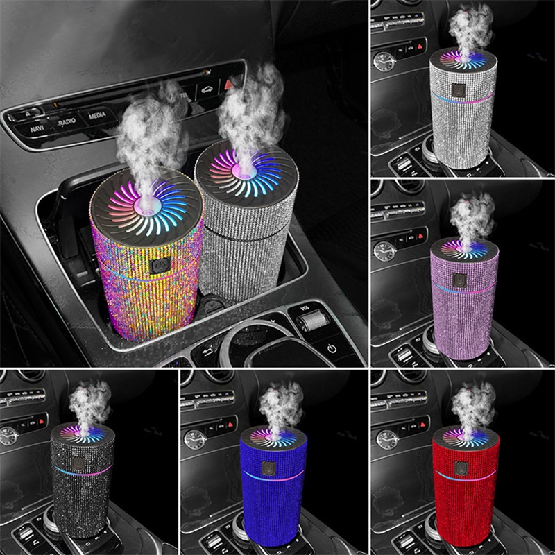 2026 New Luxury Diamond Humidifier With Led Light Auto outdoor Purifier Aromatherapy Diffuser Air Freshener Car Accessories Free Shipping