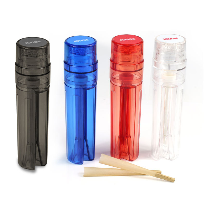 Tobacco Grinding Tank Integrated Plastic Grinder with Roll Horn Tube Cigarette Pre Roll Paper Cone Roller Smoking Bong Accessories Smokeshop Supp-image-1097651011