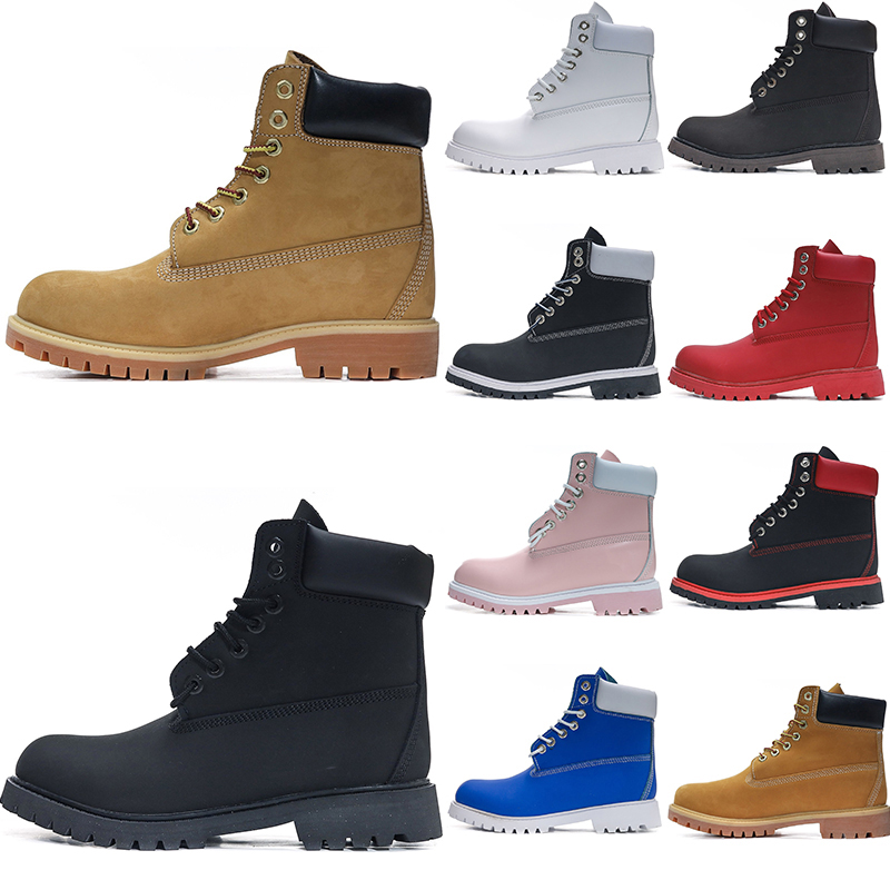 Winter Boots For Men Women 6 inch Basic Premium Waterproof Boot Yellow Sand Brown Black Pink Leather Hiking Shoes Classic Luxury Designer booties