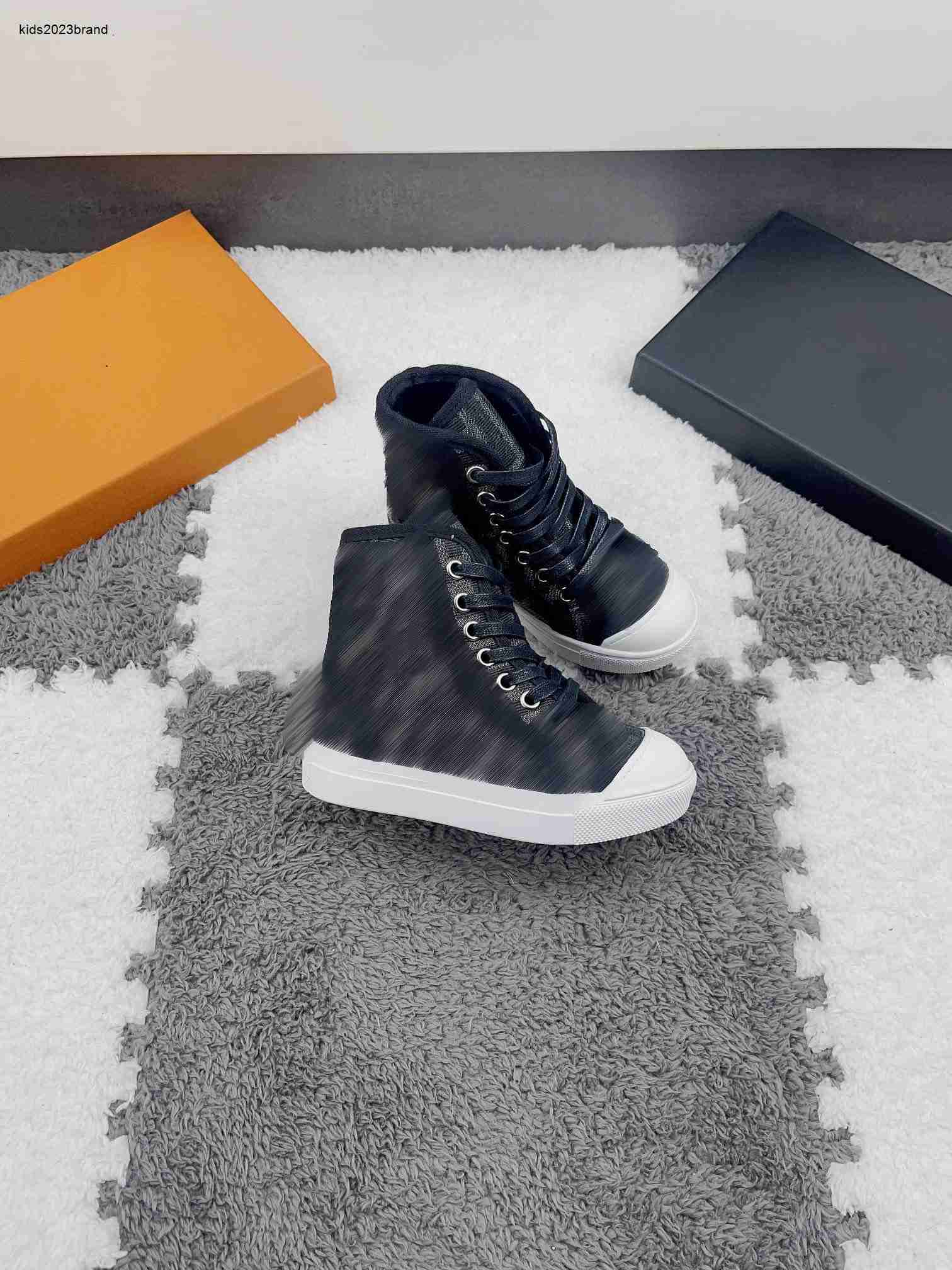 Kids Casual Shoe High cut design Child Sneakers Size 26-35 letter printing Children&#039;s Shoes Box protection shipment June20-image-895291173