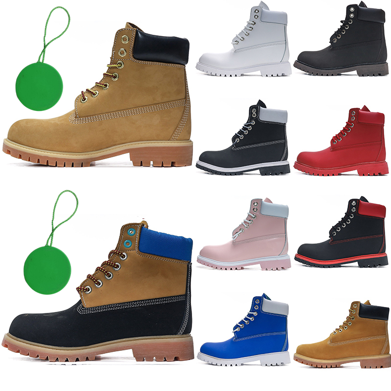 Winter Boots For Men Women 6inch Basic Premium Waterproof Boot Yellow Sand Brown Black Pink Leather Hiking Shoes Classic Man Casual Booties
