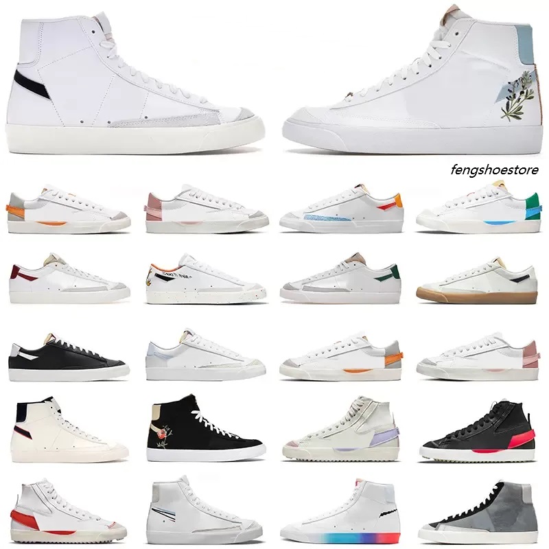 top quality Casual Shoes Running Blazer Mid 77 Men Women Vintage Low Sports White Black Indigo Blue Leather Trainers Sneakers