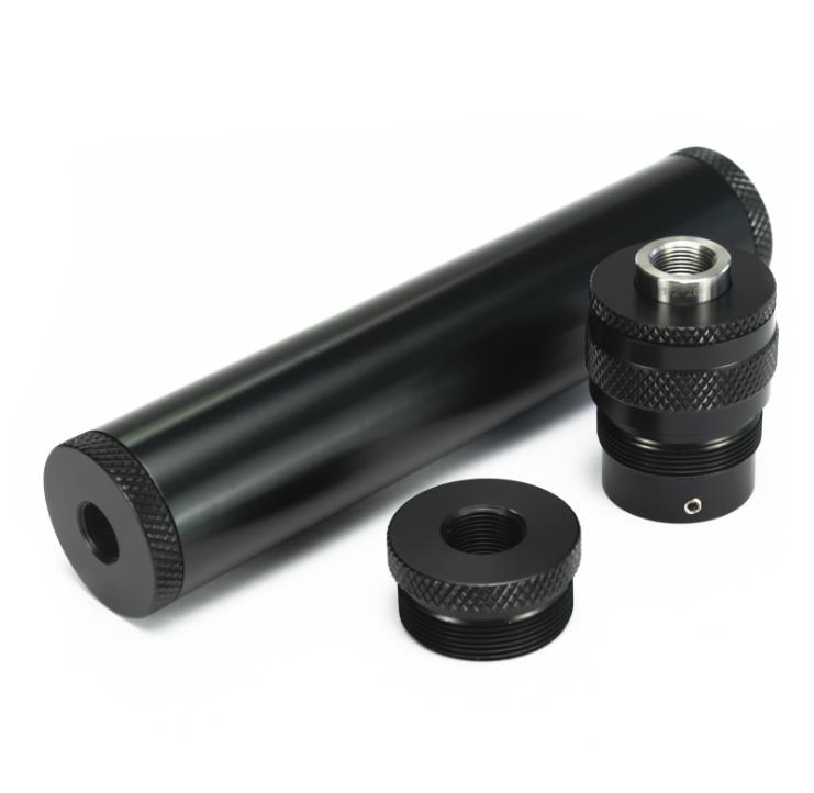 1.45"OD 7"L Aluminum Tube Stainless Steel Storage Cups Fuel Filter 1/2-28 and 5/8-24 Solvent Trap Kit with M34x1.25 Booster For Napa 40-image-895330417