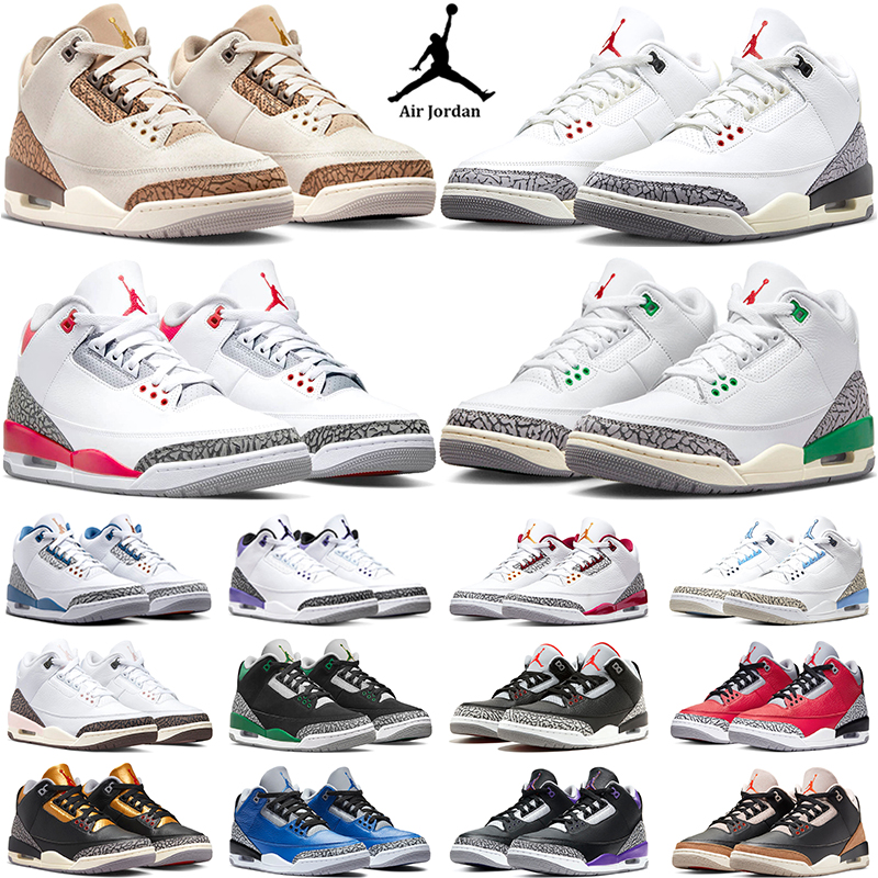 Nike air jordan 3 Palomino 3s basketball shoes men women White Cement Hide N' Sneak Fire Red Lucky Green Dark Iris UNC mens trainers sneaker
