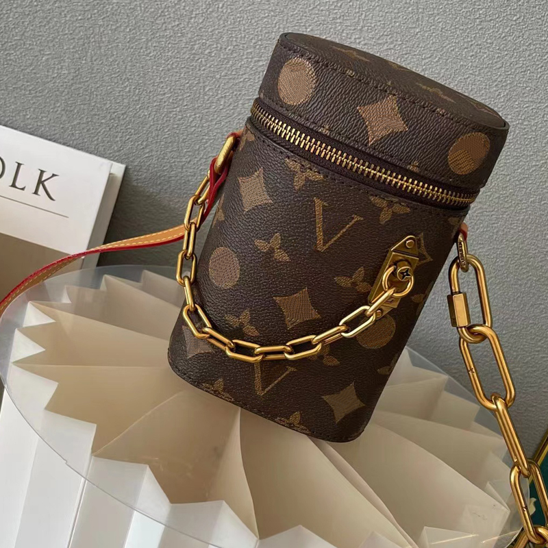 Classic Mini designer bag chain crossbody bag leather tote bag hand bag bucket shoulder bag Barrel-shaped mini pochette phone bag-image-894482683