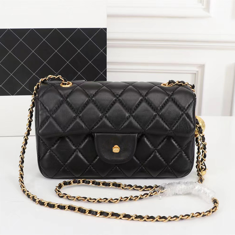 Fashion designer cross body Flap bag with bold gold flap bag chain bag Diamond Lattice Thread brand lady shoulder handle bags leather luxurys woman
