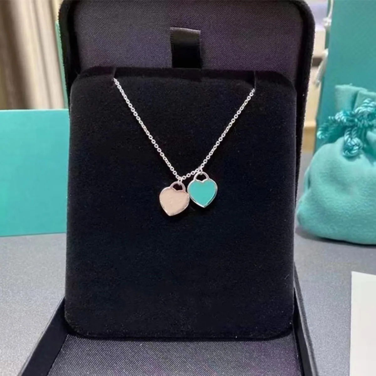 Womens necklace Pendant Necklacesdesigner necklace tiff heart necklace Colored enamel gift engagement designer jewlery designer for women chain w-image-897559099