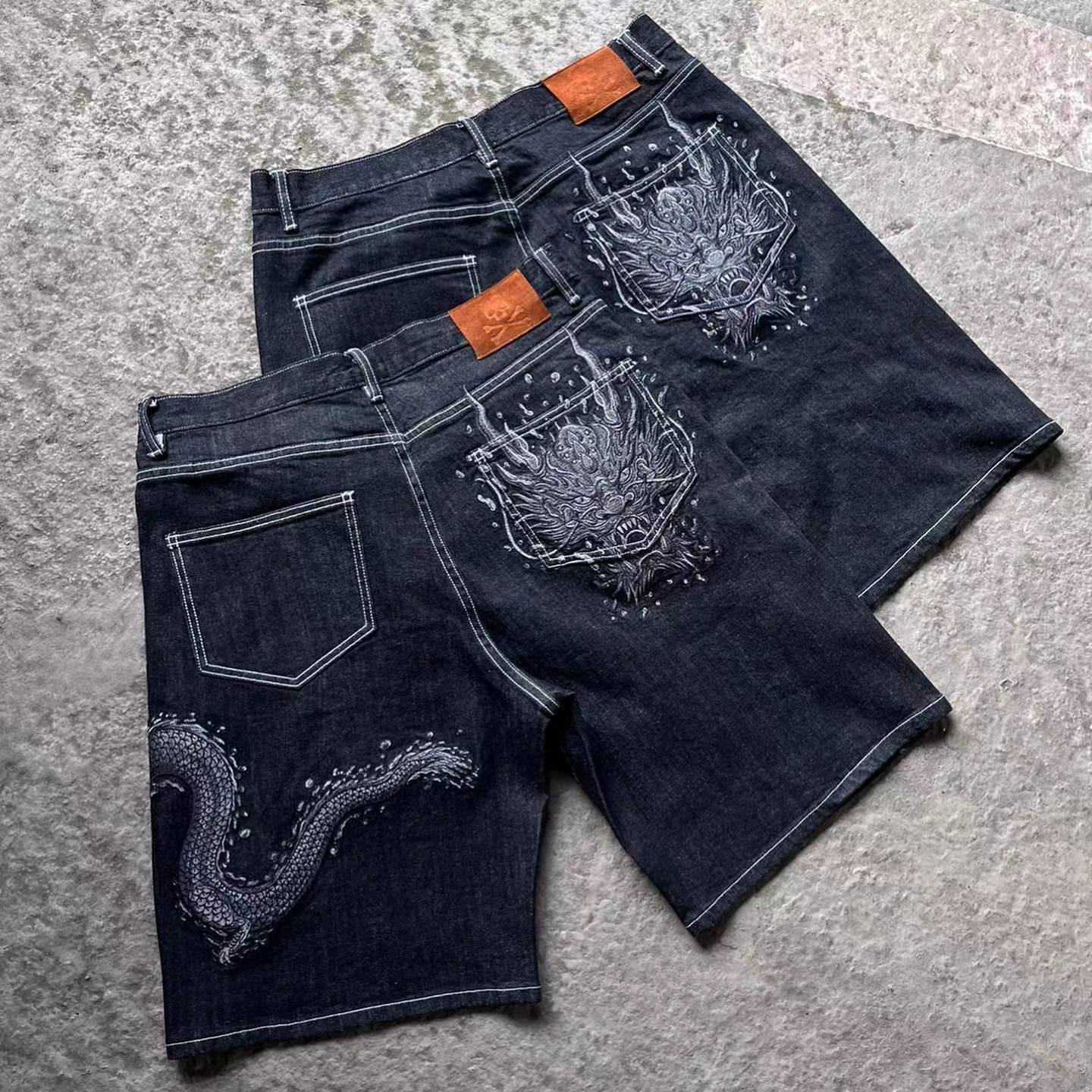 Jeans Summer Mens Men Slim Denim Shorts Y2k Casual Fashion Loose Stretch All Match Jeans Male Black Jeans Clothing Cargo Hip Hop Baggy 230818 L26061