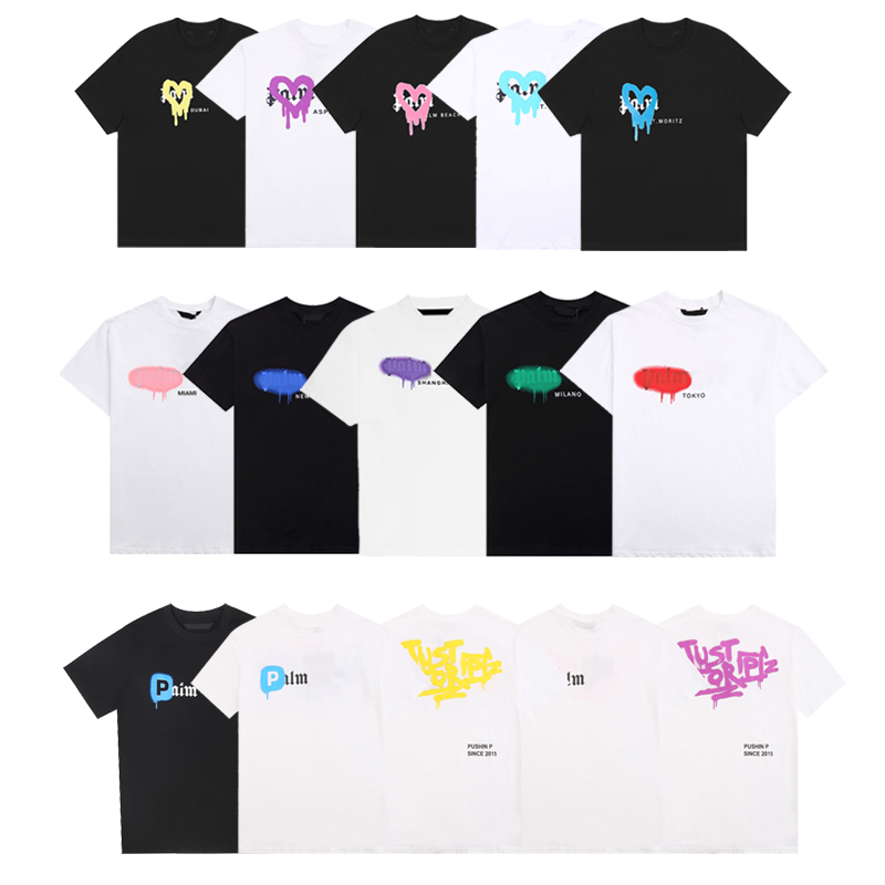 2023 Designer Luxurys Trendy brand Palm Men's T-Shirts Angels Citys Printed Loose Tee Tops Man Casual Street Shirt Cotton T-shirt