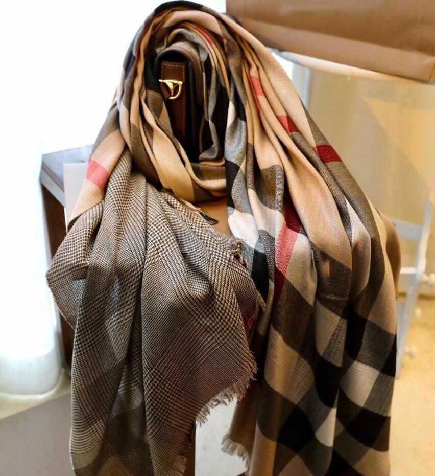 2024 écharpes classiques pour hommes et femmes, écharpes importées 100% cachemire jacquard double laine, avec veste chaude