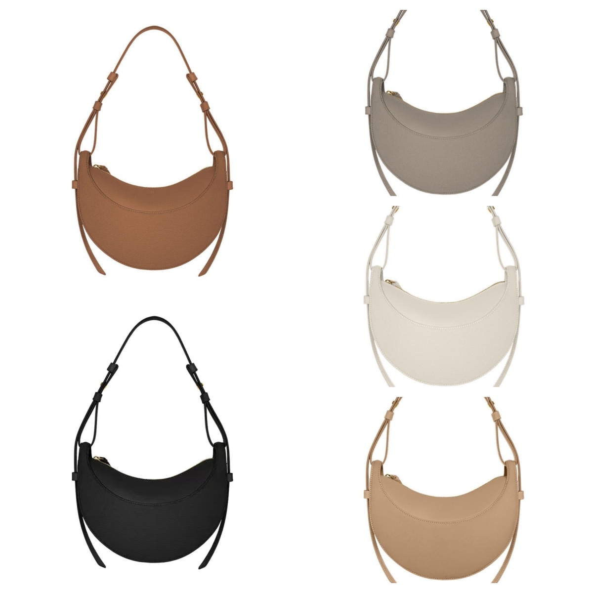 Designer Shoulder Bags Numero Dix Half-Moon bag Full-Grain Textured/Smooth Calf Leather characteristic Tote Closure Crossbody Women Hobo Handbags Purse 