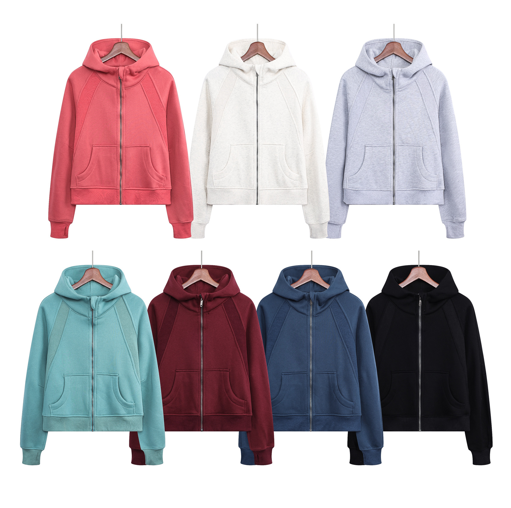 NWT Veste à capuche brossée avec fermeture éclair pour femme - Vêtements de sport LU-98 - Tenues de yoga - Manteau de course à capuche avec poche