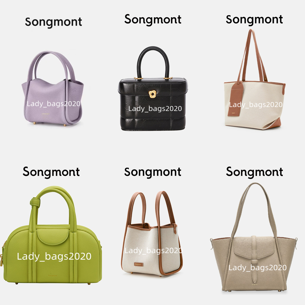 Songmont Bag Chocolate Handbag Canvas Bucket Luna Tofu Bags Designer Bowling Purse Underarm Hobo Shoulder Bag Luxury Large Totes Mini Clutch Shopping CrossBody