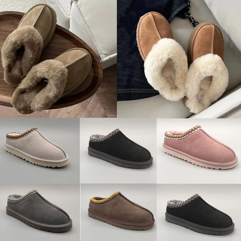 Designer Tasman Slippers Chestnut Fur Slides Sheepskin Shearling Tazz Mules Women Men Ultra Mini Platform Slip-on Shoes Suede Upper Comfort Fall-image-896785171