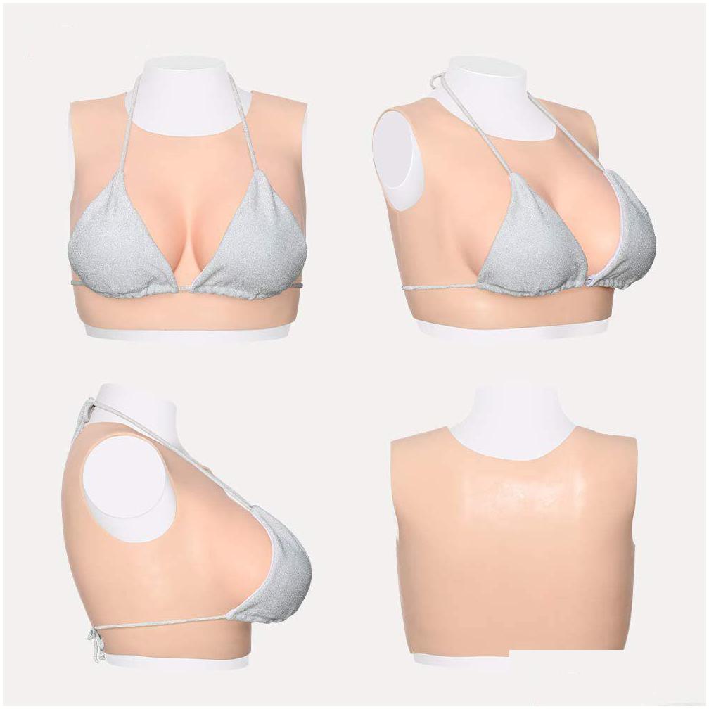 silicone breastplates round collar breast form b-g cupbreastplates for drag queen crossdresser cosplay breastplate cotton filled