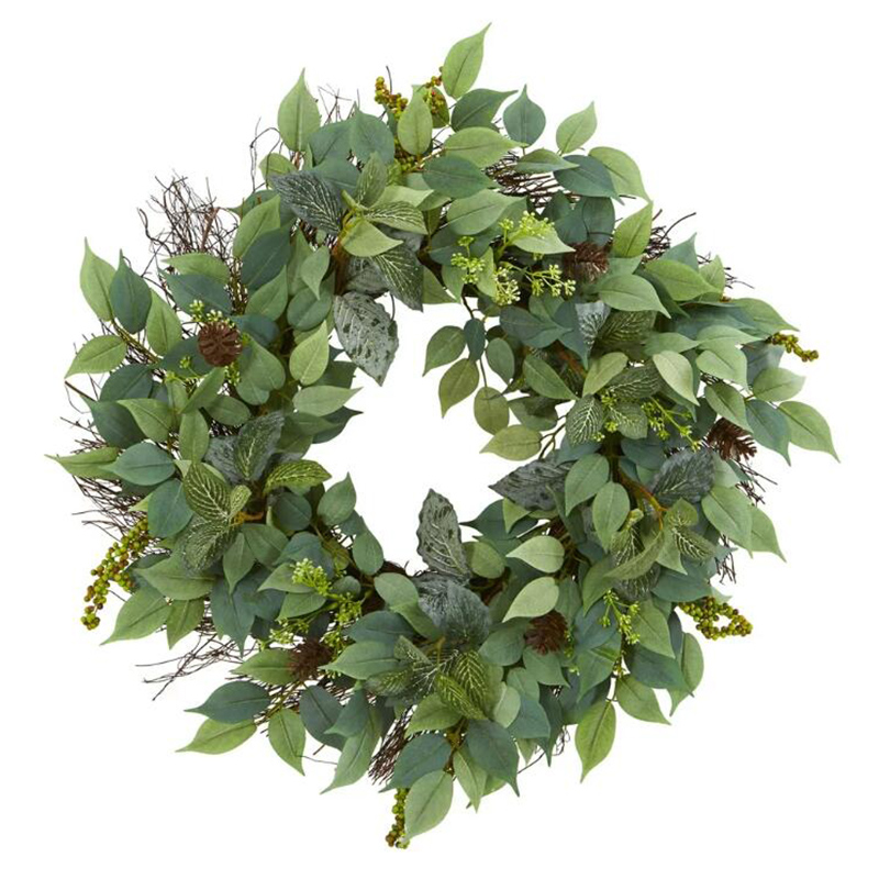 Synthetic Holiday Wreath, 23 Green
