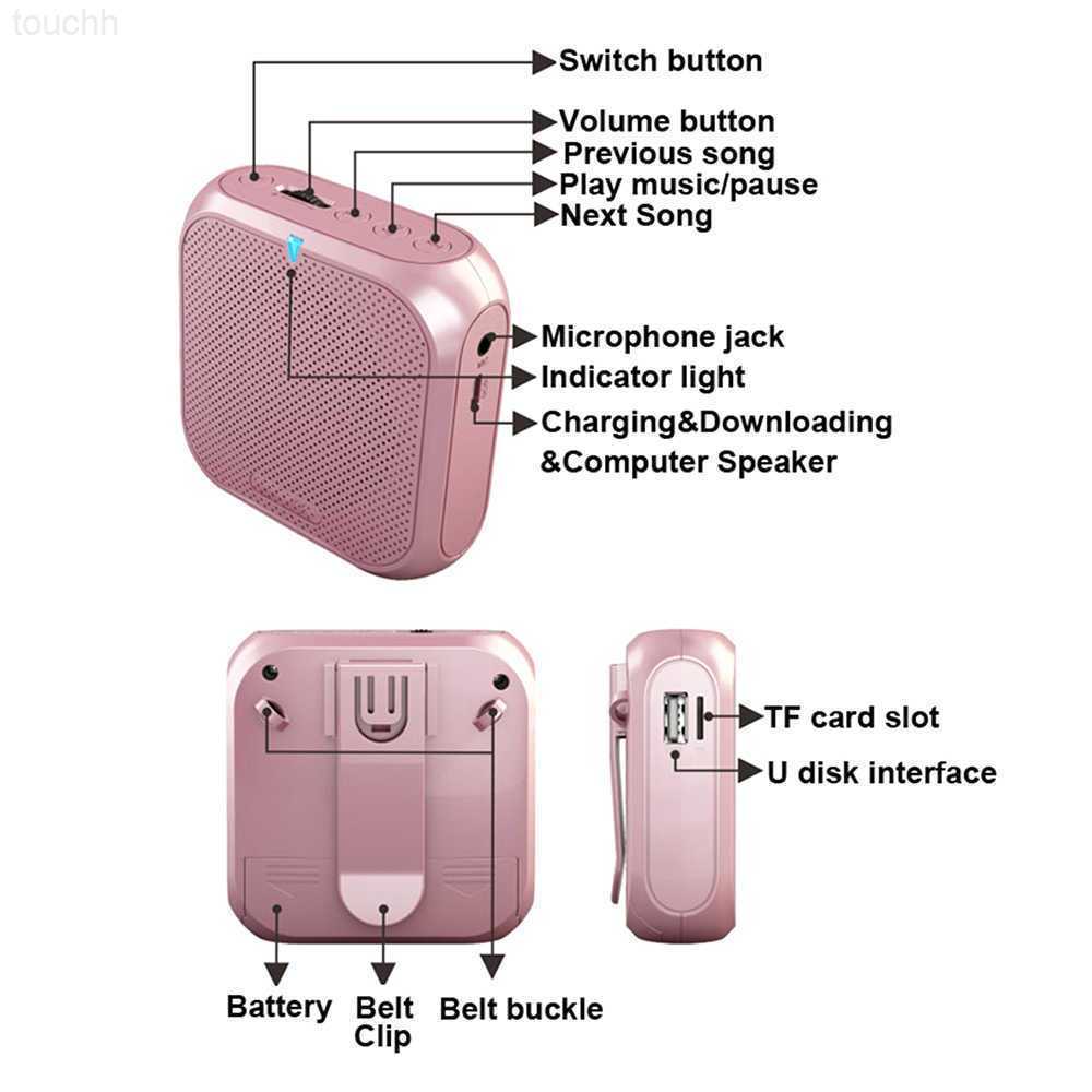 Speakers Mini Portable Voice Amplifier With Clip Waist Mount Microphone Loudspeaker Speaker Radio Mp3 For Teacher Training R230621 L230822-image-897360464