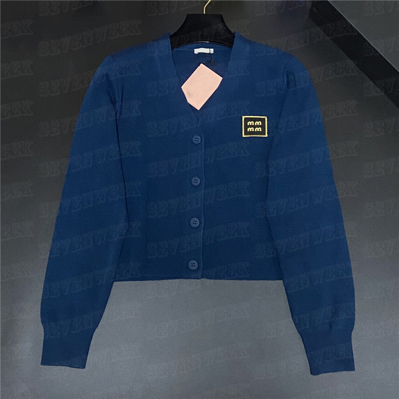 Cardigan à lettres brodées pour femmes, pull en tricot, col en V, à la mode, haut à capuche tricoté, vêtements de haute qualité