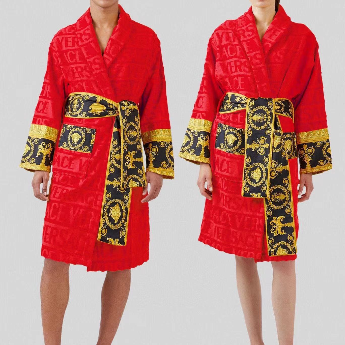 Robes de luxe en polaire pour hommes et femmes, peignoirs en coton tendance pour couple, pour la maison, vêtements 55