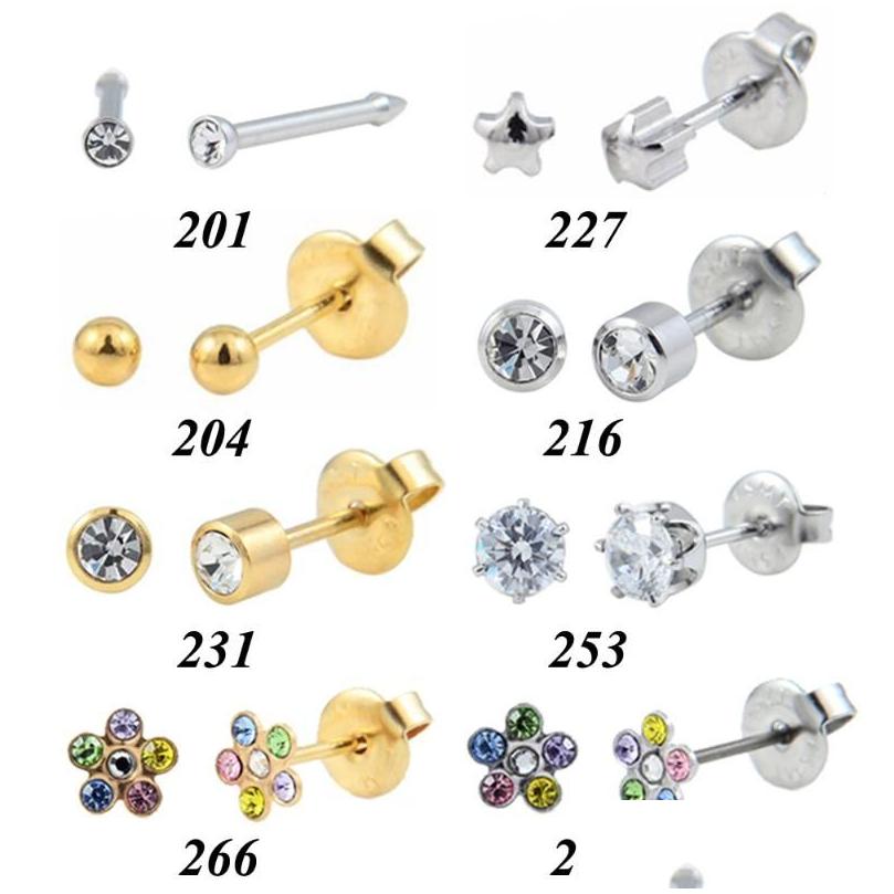 stud 24pcsbox no pain ear piercing kit disposable easier safe sterile nose gun piercer tool earring jewelry18711461