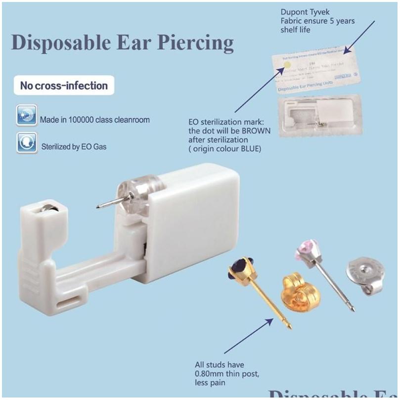 stud 24pcsbox no pain ear piercing kit disposable easier safe sterile nose gun piercer tool earring jewelry18711461