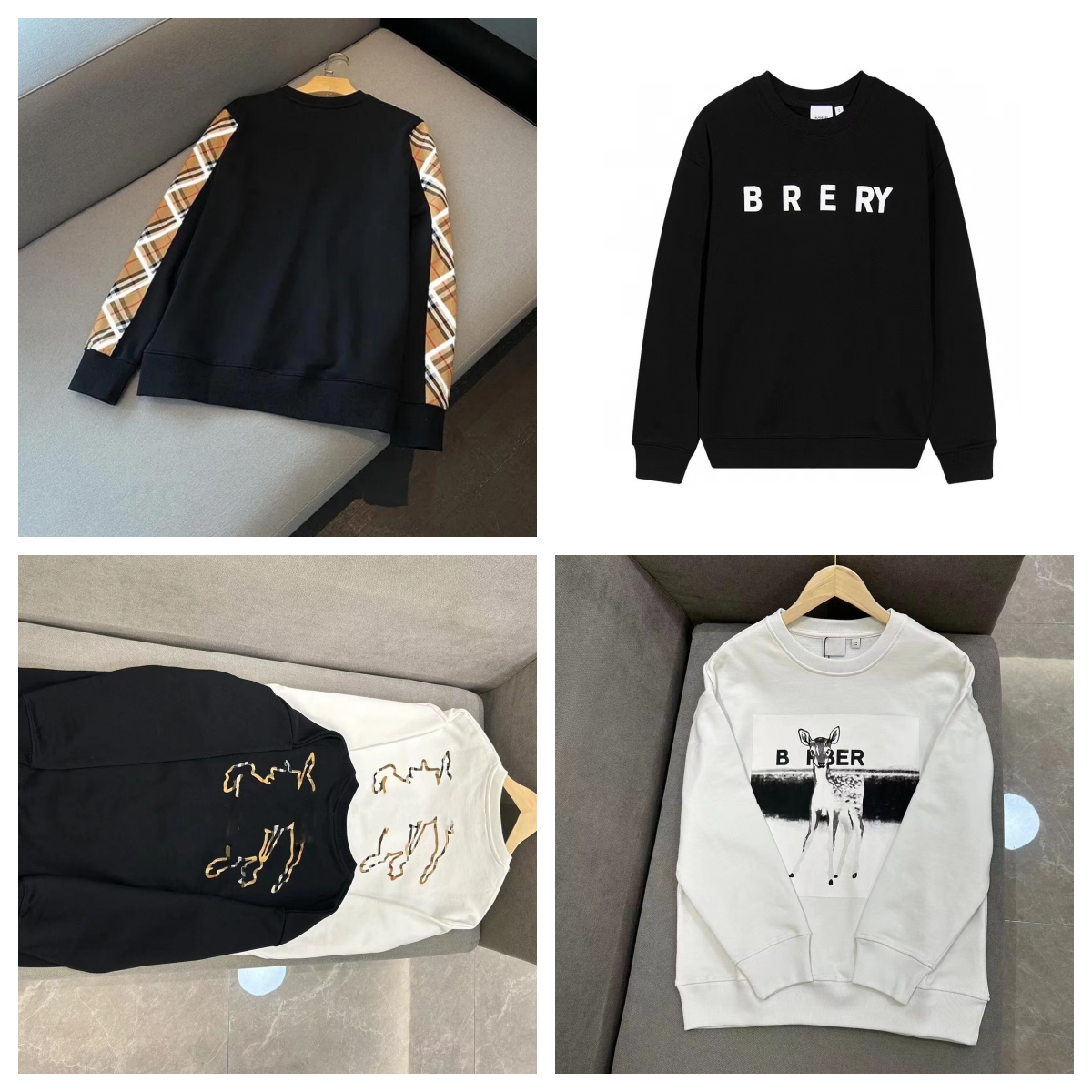Sweat à capuche pour hommes de luxe classique à carreaux à rayures coutures imprimées mode multiple noir et blanc de haute qualité 100 pur coton