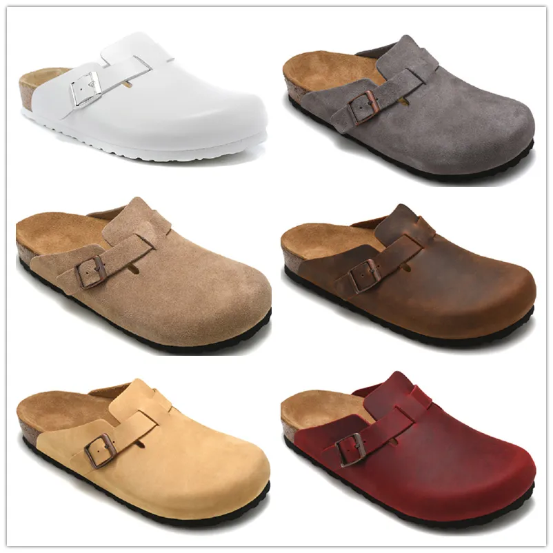 Boston summer cork flat slippers designer clog classic designs leather slippers Favourite Beach sandals Casual shoes Clogs for Women Men Arizona-image-897548017