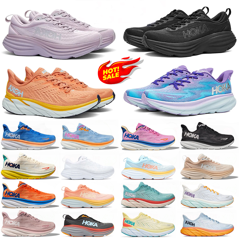hoka running shoes for men women hokas designer sneakers bondi 8 clifton 9 triple black white Summer Song Coastal Sky mens womens outdoor sports