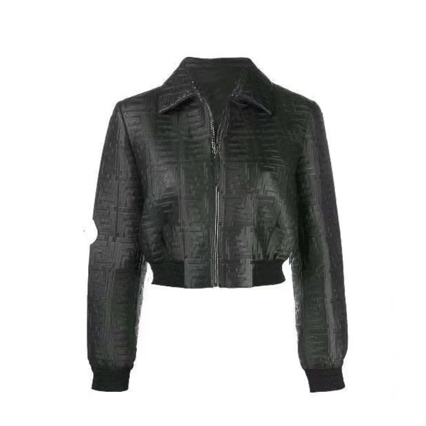 F1019 letter F Women's Luxury Genuine Leather Jacket Famous Brand Designer High Quality Coats Lady Top Quality Jacket