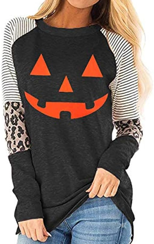 Womens Leopard Print Tops Long Sleeve Casual Loose Fit Shirts Color Block Tunics