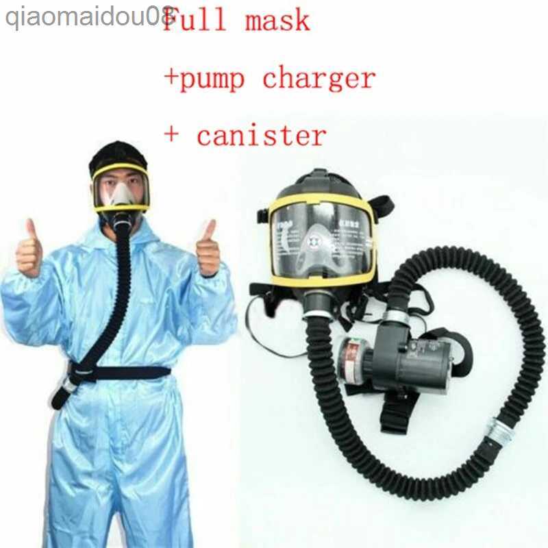 Protective Clothing Protective Electric Constant Flow Supplied Air Fed Full Face Gas Mask Respirator System respirator Mask Workplace Safety Supp-image-897932965