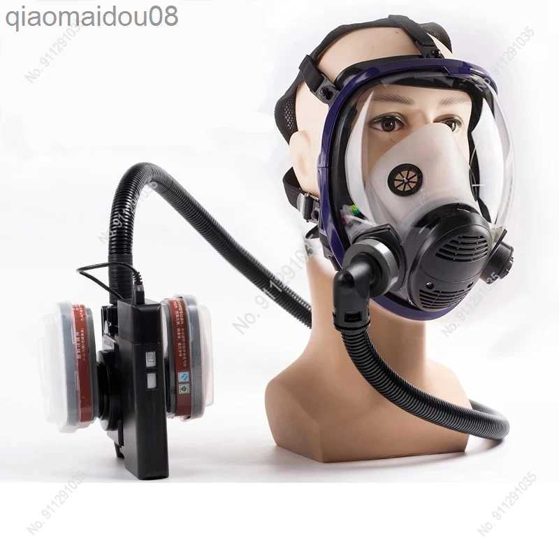 Protective Clothing New electric blower breathing mask small volume High power Universal multiple filters Protective mask Painted gas mask L26052-image-897933049