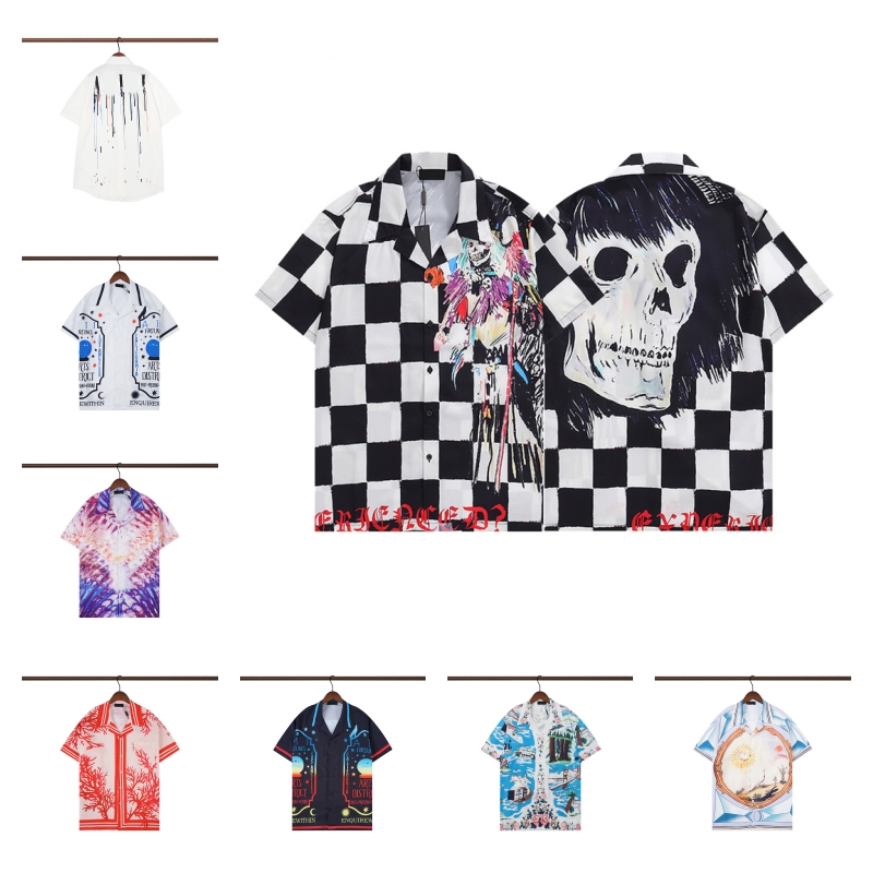 LUXURY Designers Shirts Men's Fashion Tiger Letter V silk bowling shirt Casual Shirts Men Slim Fit Short Sleeve Dress Shirt Asian size M-3XL-image-855656602