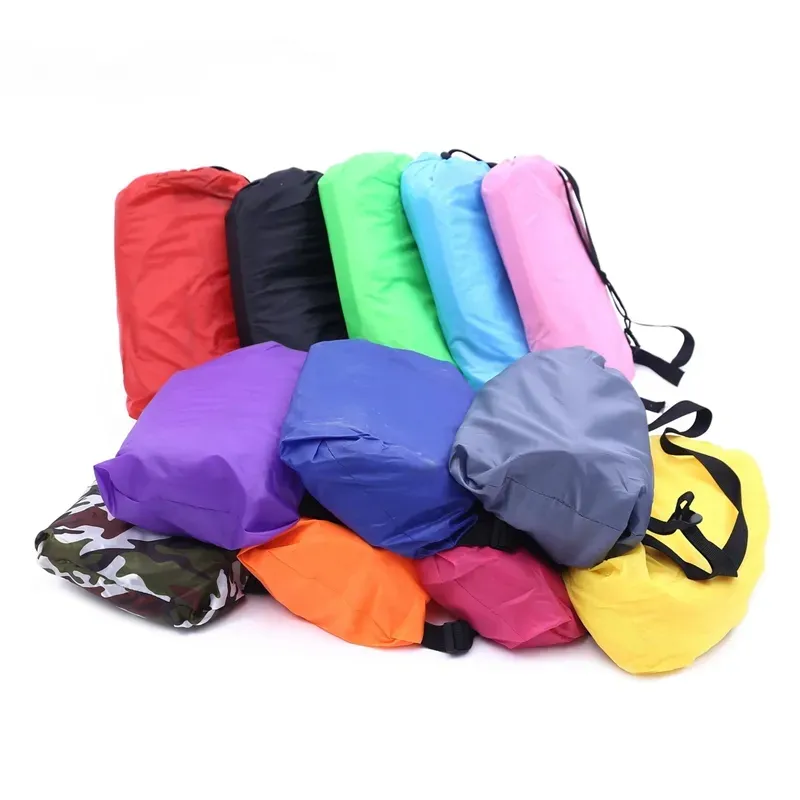 240x73cm Fast Inflatable Lounger Hammock air Sofa Lazy Sleeping Bag Camping Beach Bed Air Hammock for Beach Traveling Camping Picnics